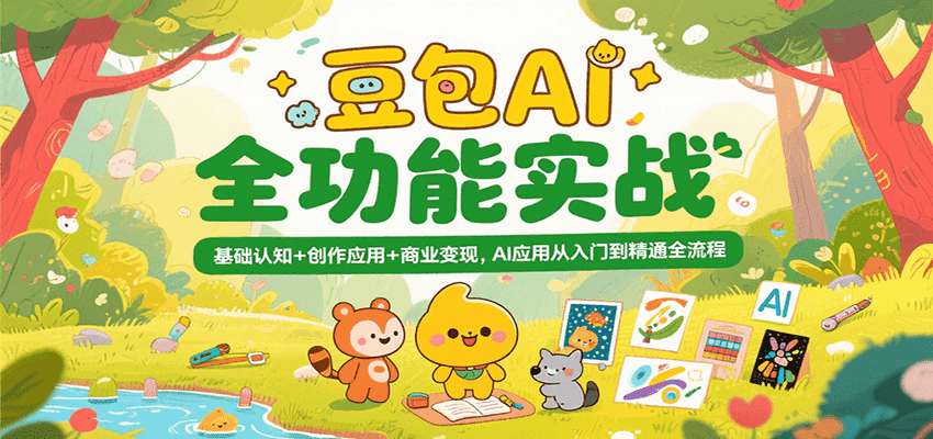 豆包AI全功能实战，基础认知+创作应用+商业变现，AI应用从入门到精通全流程-紫橙资源网