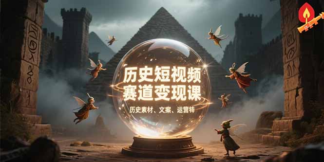 历史短视频赛道变现课，百集素材库应用，文案剪辑技巧，账号运营全案-紫橙资源网