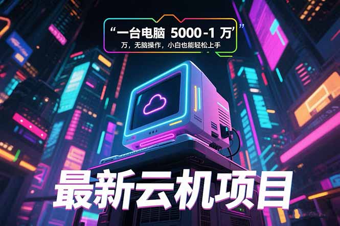 最新云机项目 一台电脑5000到10000 无脑操作小白也能轻松上手-紫橙资源网