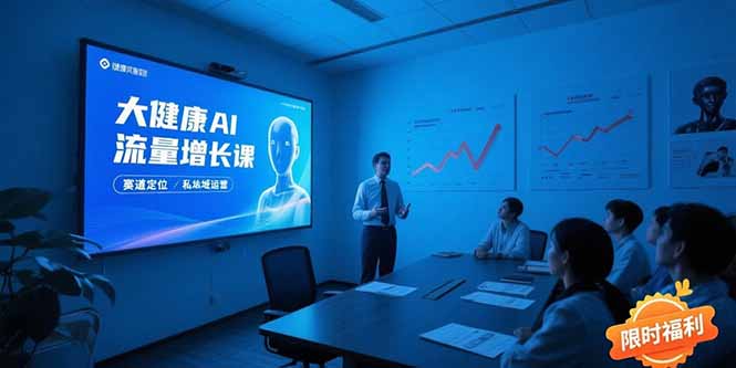大健康AI流量增长课，赛道定位方法论，AI数字人内容生产，私域转化运营...-紫橙资源网