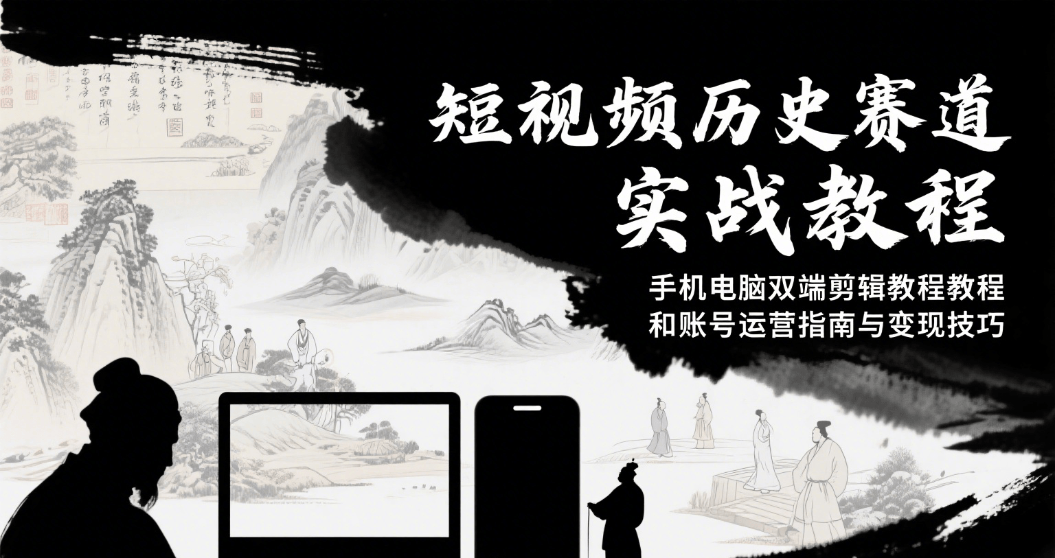 短视频历史赛道实战教程，手机电脑双端剪辑教程和账号运营指南与变现技巧-紫橙资源网