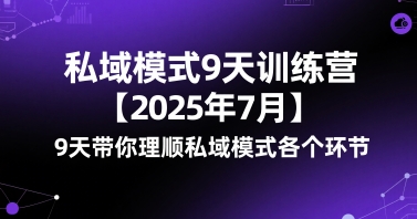 私域模式9天训练营【2025年7月】​9天带你理顺私域模式各个环节-紫橙资源网