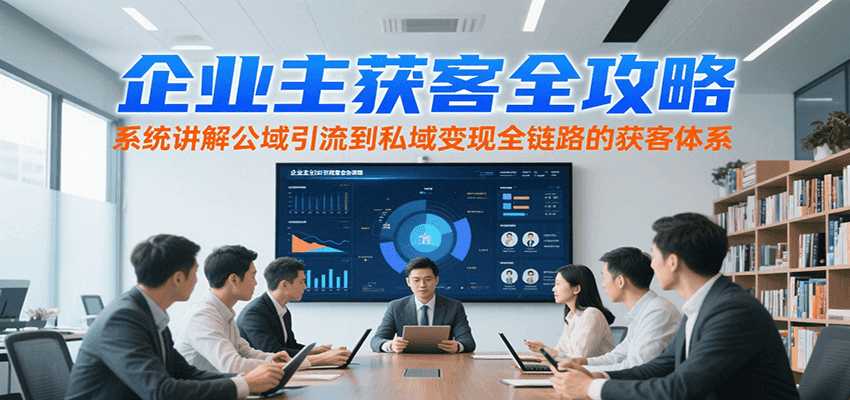 企业主获客全攻略，系统讲解公域引流到私域变现全链路的获客体系-紫橙资源网