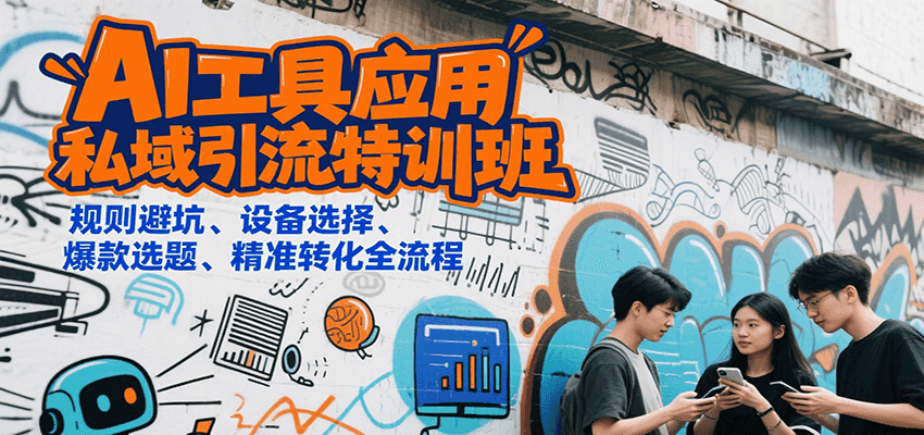 AI工具应用私域引流特训班，规则避坑、设备选择、爆款选题、精准转化全流程-紫橙资源网