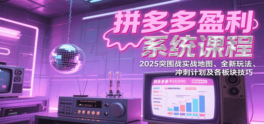 拼多多盈利系统课程：2025突围战实战地图、全新玩法、冲刺计划及各板块技巧-紫橙资源网