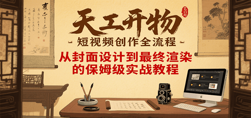 天工开物短视频创作全流程，从封面设计到最终渲染的保姆级实战教程-紫橙资源网
