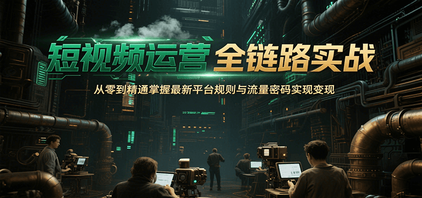 短视频运营全链路实战，从零到精通掌握最新平台规则与流量密码实现变现-紫橙资源网