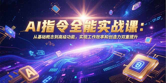 AI指令全能实战课:从基础概念到高级功能,实现工作效率和创造力双重提升-紫橙资源网