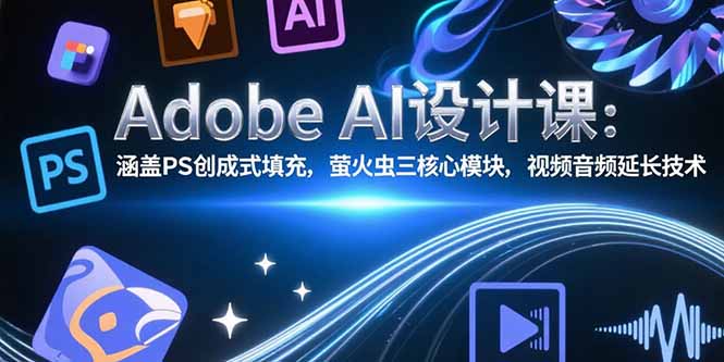 Adobe AI设计课：涵盖PS创成式填充，萤火虫三核心模块，视频音频延长技术 - 中创网