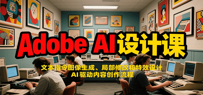 Adobe AI设计课：文本指令图像生成、局部修改和特效设计，AI驱动内容创作流程-紫橙资源网