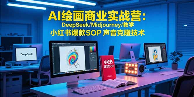 AI绘画商业实战营：DeepSeek/Midjourney/教学 小红书爆款SOP 声音克隆技术-紫橙资源网
