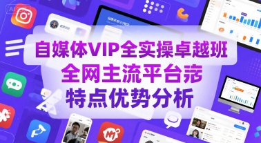 自媒体VIP全实操卓越班，全网主流平台特点优势分析-紫橙资源网