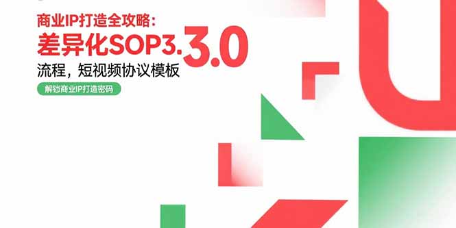 商业IP打造全攻略：差异化SOP3.0流程，短视频协议模板，婚恋项目实战案例-紫橙资源网