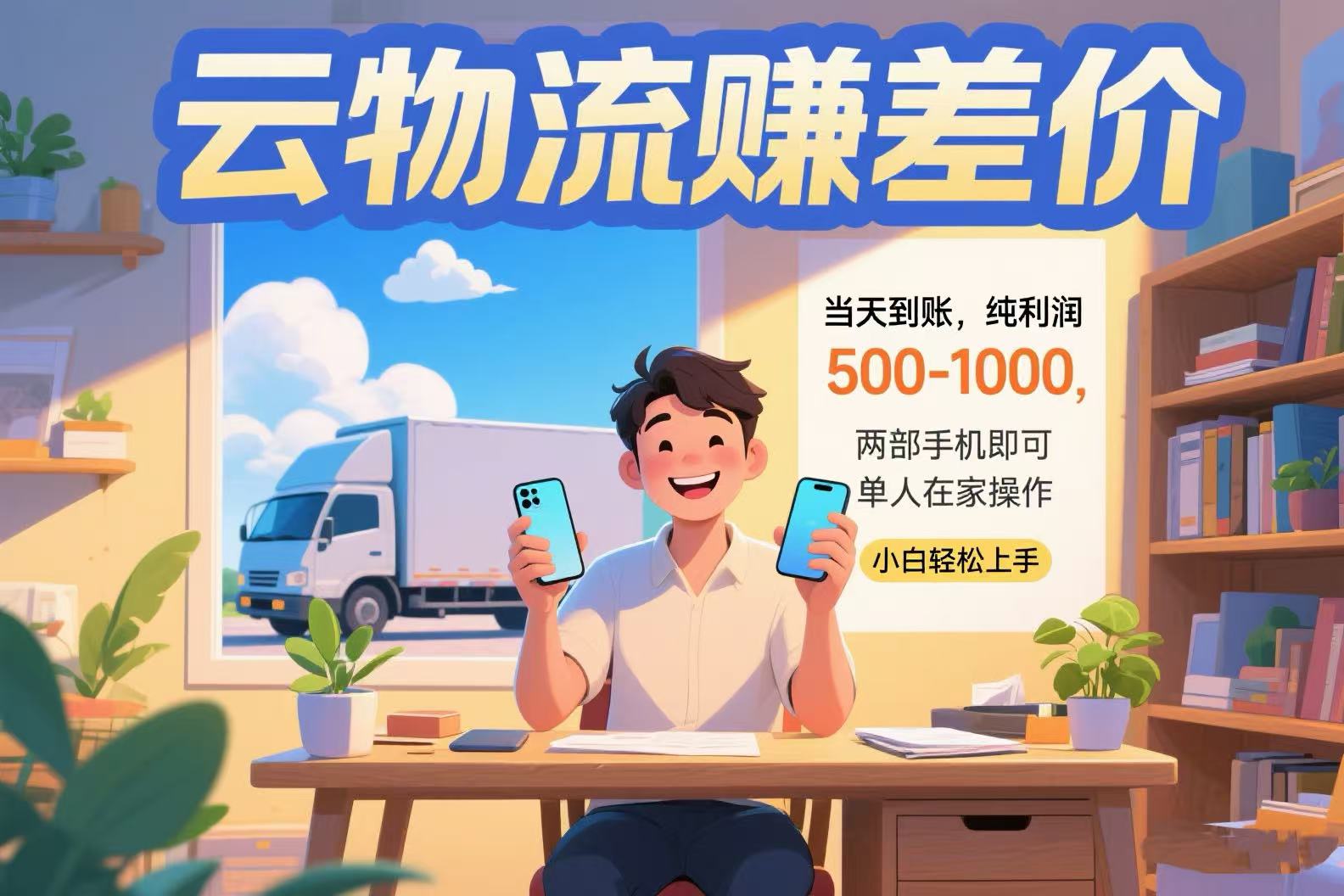 云物流赚差价 当天到账纯利润500-1000 两部手机即可 可单人在家操作 小...-紫橙资源网