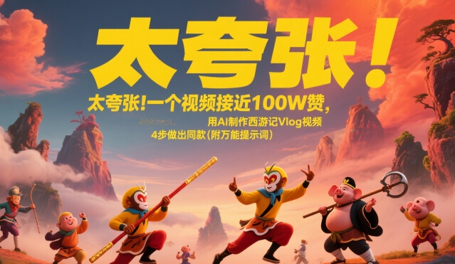 太夸张！一个视频接近100W赞，用AI制作西游记Vlog视频，全流程拆解来了(附万能提示词) - 冒泡网