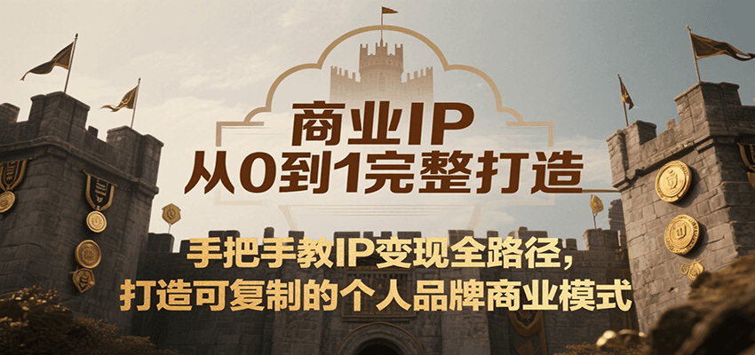 商业IP从0到1完整打造，手把手教IP变现全路径，打造可复制的个人品牌商业模式-紫橙资源网