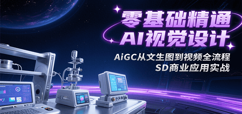 零基础精通AI视觉设计，AiGC从文生图到视频全流程，SD商业应用实战-紫橙资源网