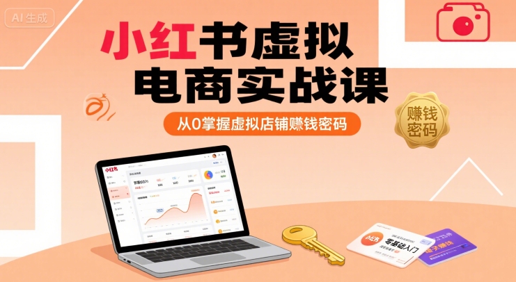 小红书虚拟电商实战课,从0掌握虚拟店铺賺钱密码-紫橙资源网