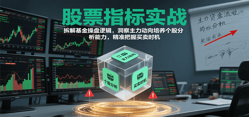 股票指标实战，拆解基金操盘逻辑，洞察主力动向培养个股分析能力，精准把握买卖时机-紫橙资源网