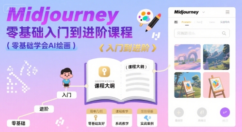 midjourney零基础入门到进阶课程,零基础学会AI绘画-紫橙资源网