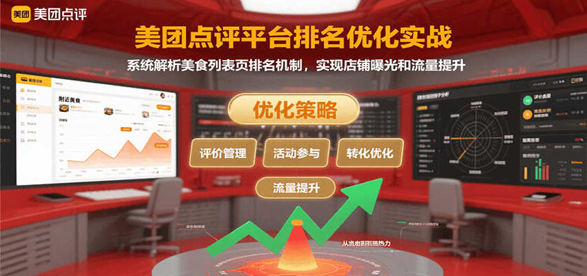 美团点评平台排名优化实战，系统解析美食列表页排名机制，实现店铺曝光和流量提升-紫橙资源网