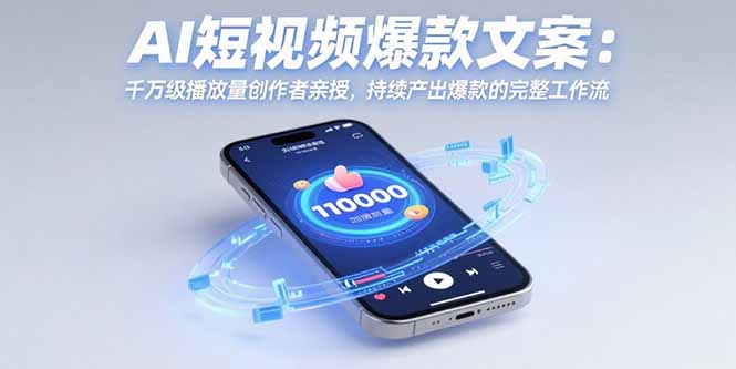 AI短视频爆款文案：千万级播放量创作者亲授，持续产出爆款的完整工作流-紫橙资源网