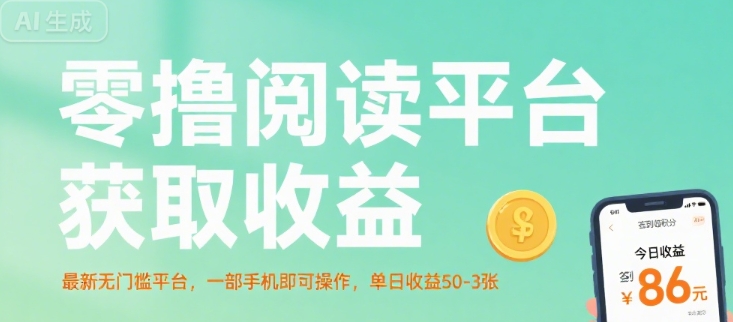 零撸阅读平台获取收益，最新无门槛平台，一部手机即可操作，单日收益50-3张-紫橙资源网