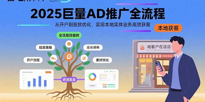 2025巨量AD推广全流程，从开户到投放优化，实现本地实体业务高效获客-紫橙资源网