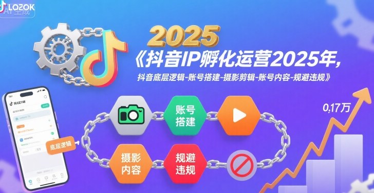 抖音IP孵化运营2025年，抖音底层逻辑-账号搭建-摄影剪辑-账号内容-规避违规-紫橙资源网