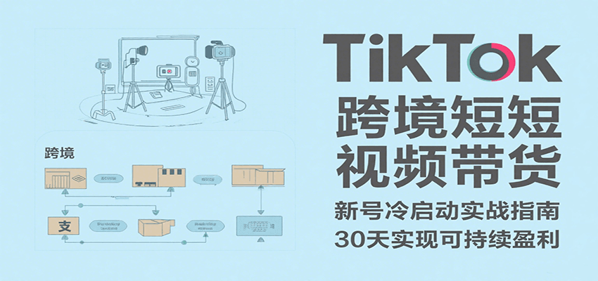 TikTok跨境短视频带货，30天攻克新号冷启动、0-1实现跨境可持续盈利-紫橙资源网