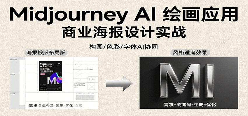Midjourney AI绘画应用，关键词指令解析、漫画头像制作、海报设计、3D人物生成等-紫橙资源网