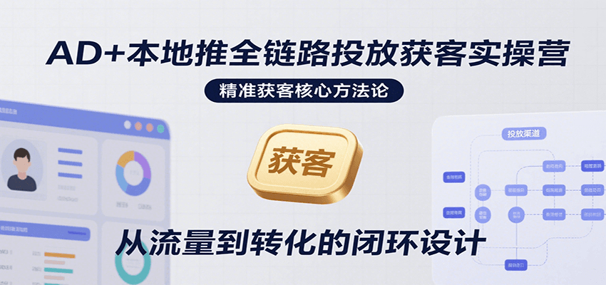 AD+本地推全链路投放获客实操营，快速掌握精准获客技巧，当天投放当天转化高效营销-紫橙资源网
