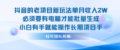 老项目新玩法单月收入2W小白有手就能操作长期项目-紫橙资源网