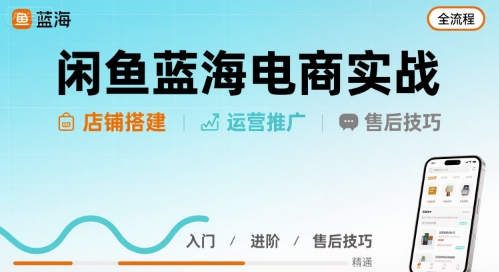 闲鱼蓝海电商实战，店铺搭建运营售后全流程-紫橙资源网