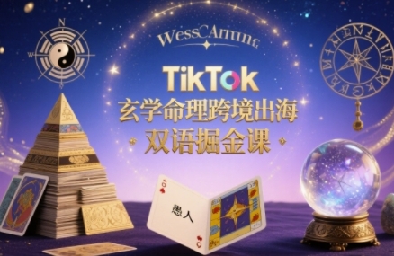 TikTok玄学命理跨境出海双语掘金课，手把手教你用命理知识精准直击海外用户痛点-紫橙资源网