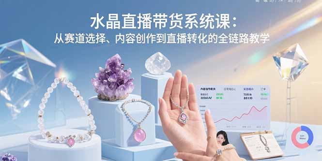 水晶直播带货系统课：从赛道选择、内容创作到直播转化的全链路教学-紫橙资源网