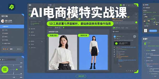 AI电商模特实战课，SD工具部署与界面解析，基础换装换背景操作指南-紫橙资源网