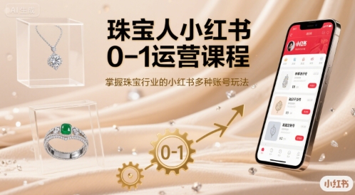 珠宝人小红书0-1运营课程，掌握珠宝行业的小红书多种账号玩法 - 冒泡网