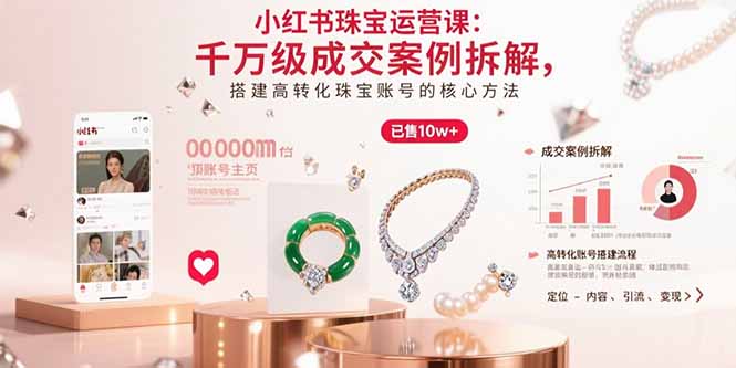 小红书珠宝运营课：千万级成交案例拆解，搭建高转化珠宝账号的核心方法-紫橙资源网