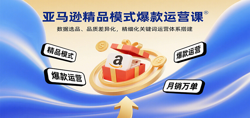 亚马逊精品模式爆款运营课:数据选品、品质差异化,精细化关键词运营体系搭建-紫橙资源网