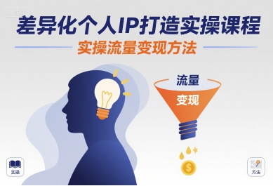 差异化个人IP打造实操课程，实操流量变现方法-紫橙资源网