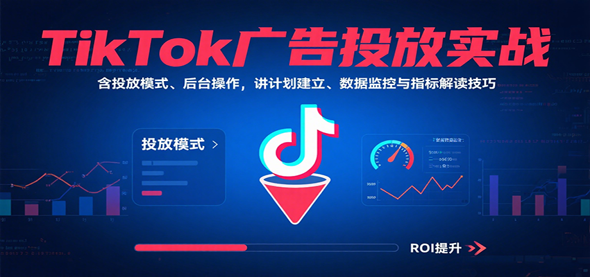 TikTok广告投放实战，含投放模式、后台操作，讲计划建立、数据监控与指标解读技巧-紫橙资源网