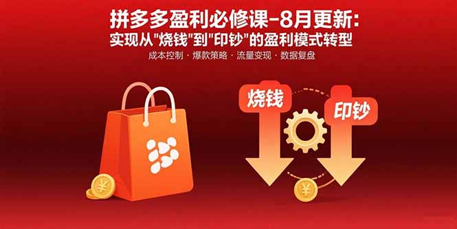 拼多多盈利必修课-8月更新：突破运营瓶颈 实现从烧钱到印钞的盈利模式转型-紫橙资源网