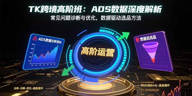 TK跨境高阶班：ADS数据深度解析，常见问题诊断与优化，数据驱动选品方法-紫橙资源网
