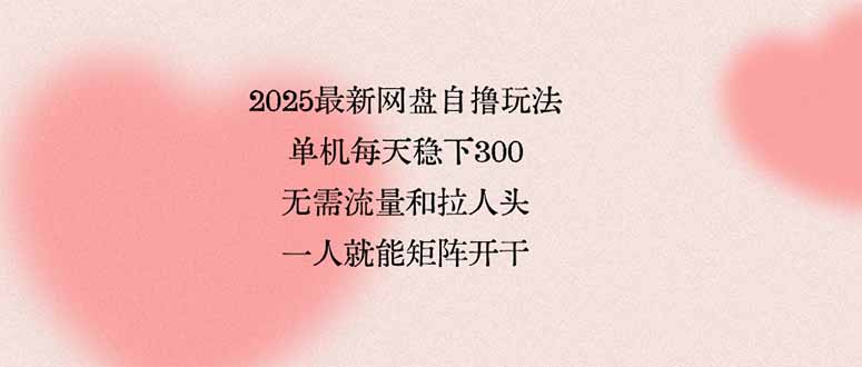 2025最新网盘自撸玩法，单机每天稳下3张，无需流量和拉人头，一个人就...-紫橙资源网