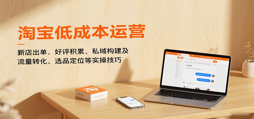 淘宝低成本运营，新店出单、好评积累、私域构建及流量转化、选品定位等实操技巧-紫橙资源网