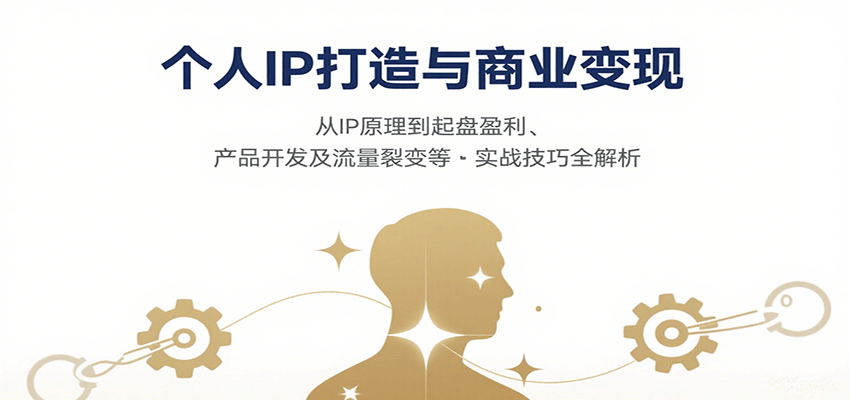 个人IP打造与商业变现，从IP原理到起盘盈利、产品开发及流量裂变等实战技巧全解析 - 福缘网