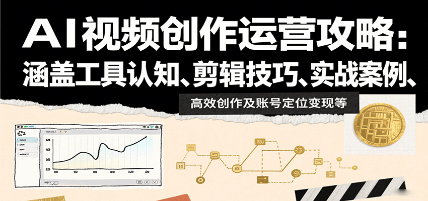 AI视频创作运营攻略：涵盖工具认知、剪辑技巧、实战案例、高效创作及账号定位变现等-紫橙资源网