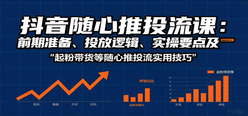 抖音随心推投流课：前期准备、投放逻辑、实操要点及起粉带货等随心推投流实用技巧-紫橙资源网