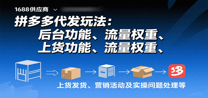 拼多多代发玩法：后台功能、流量权重、上货发货、营销活动及实操问题处理等-紫橙资源网